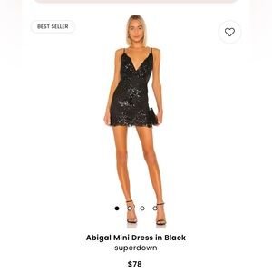 SUPER DOWN BLACK SPARKLY MINI DRESS FROM REVOLVE